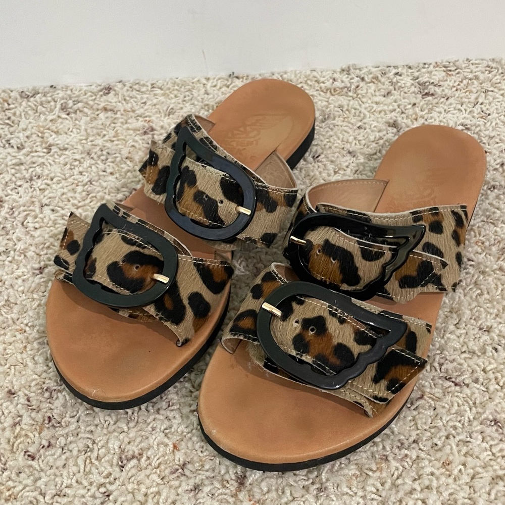 Ancient Greek Sandals IASO Double Buckle Slide Sandals